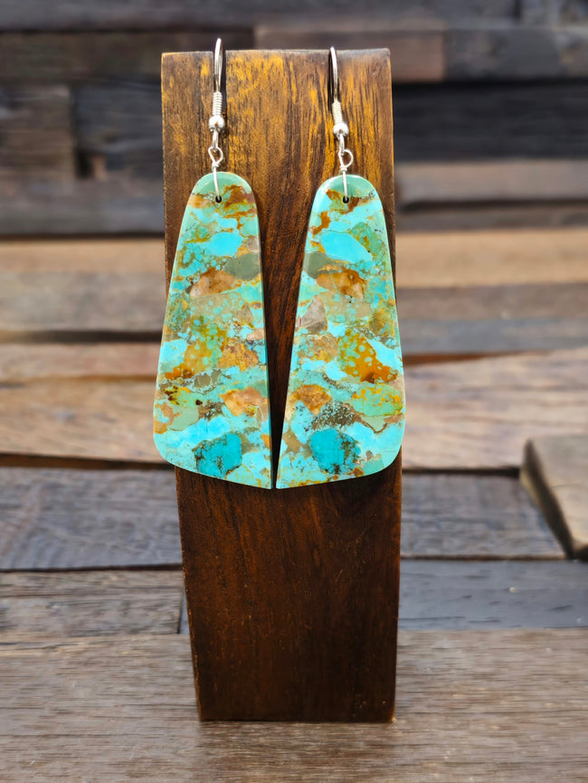 Turquoise Slab Earrings by Jameson Pete
