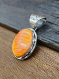Sterling Silver Orange Spiny Oyster Pendant