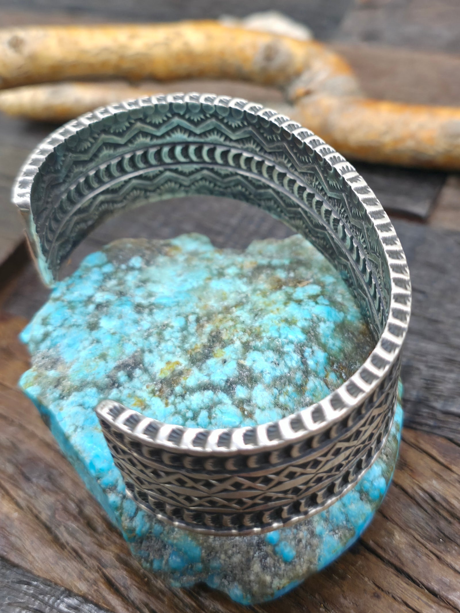 Stamped Sterling Silver Cuff Bracelet by Sunshine Reeves - 7 3/4 in. with Gap