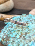 Stamped Sterling Silver Wave Bracelet by Bruce Morgan - 6 in. with Gap