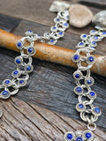 Sterling Silver Faceted Lapis Necklace by Dillion Cheama - 21 in. with 2 1/2 in. Drop