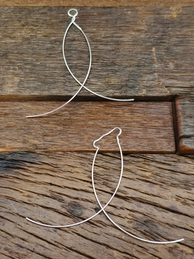 Long Sterling Silver Threader Earrings