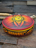 Large Handpainted Wooden Trinket Box by Andy Tsosie - Rabbit - 5 in. by 5 in. by 1 1/4 in.