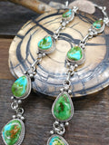 Sonoran Turquoise Sterling Silver Necklace and Earring Set by Rosella Paxton - 24 in.