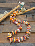 Graduated Orange and Purple Spiny Necklace with Turquoise Heishi by Lupe Lovato - 36 in. plus 2 in. extender