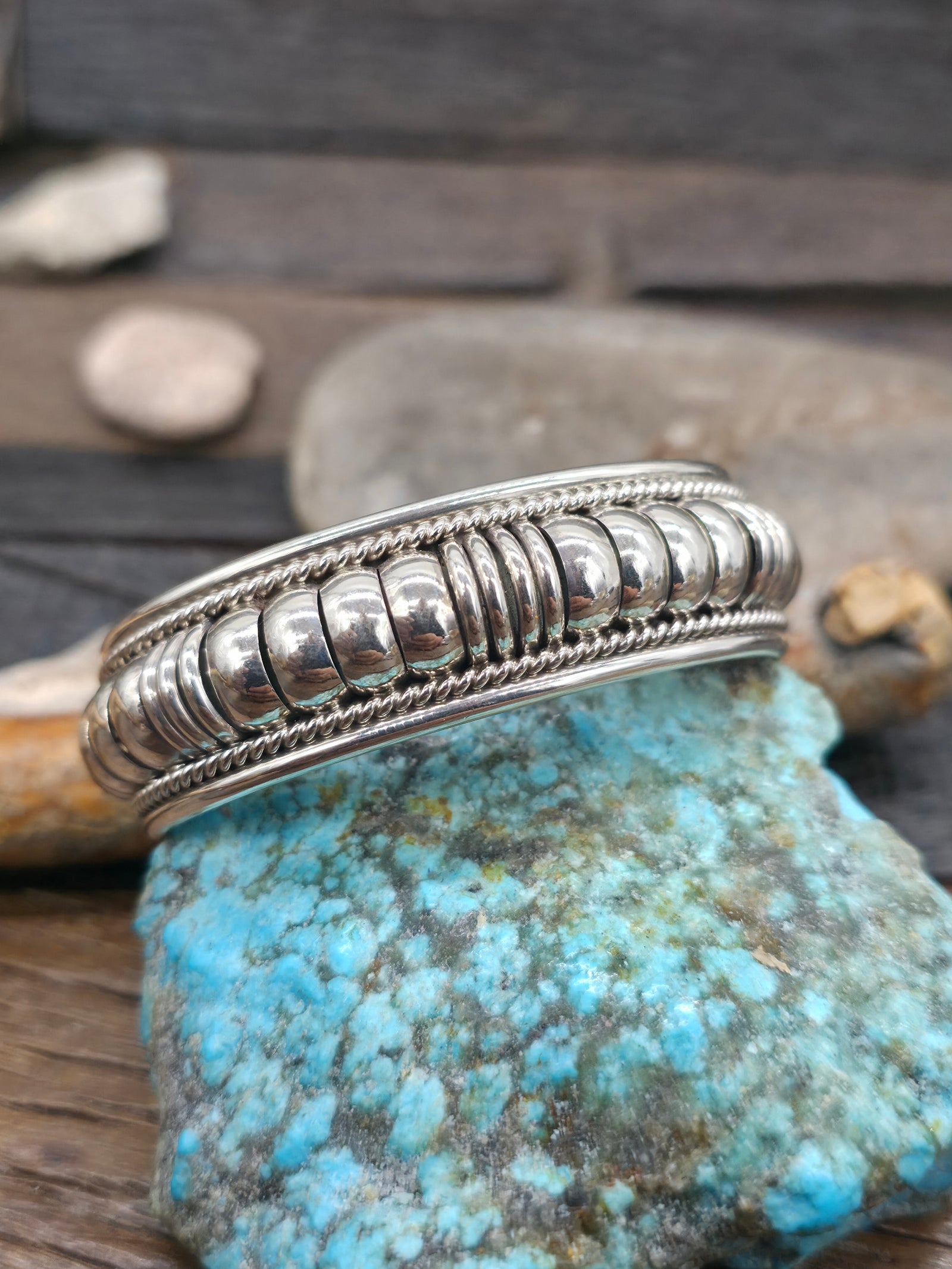 Sterling Silver Cuff Bracelet by Thomas Charley  - 6 1/2 in. with Gap