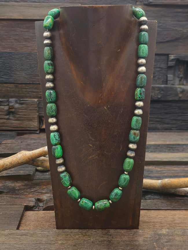 Sky Horse Turquoise and Sterling Silver Necklace - 22 in.