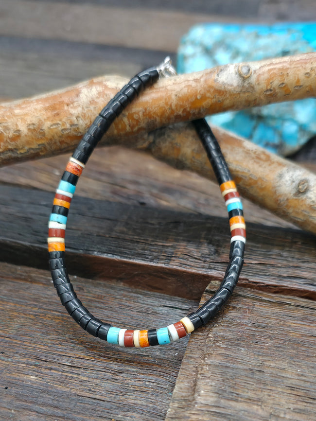 Santo Domingo Jet, Multistone Bracelet by Dorene Calabaza 7.5 in.