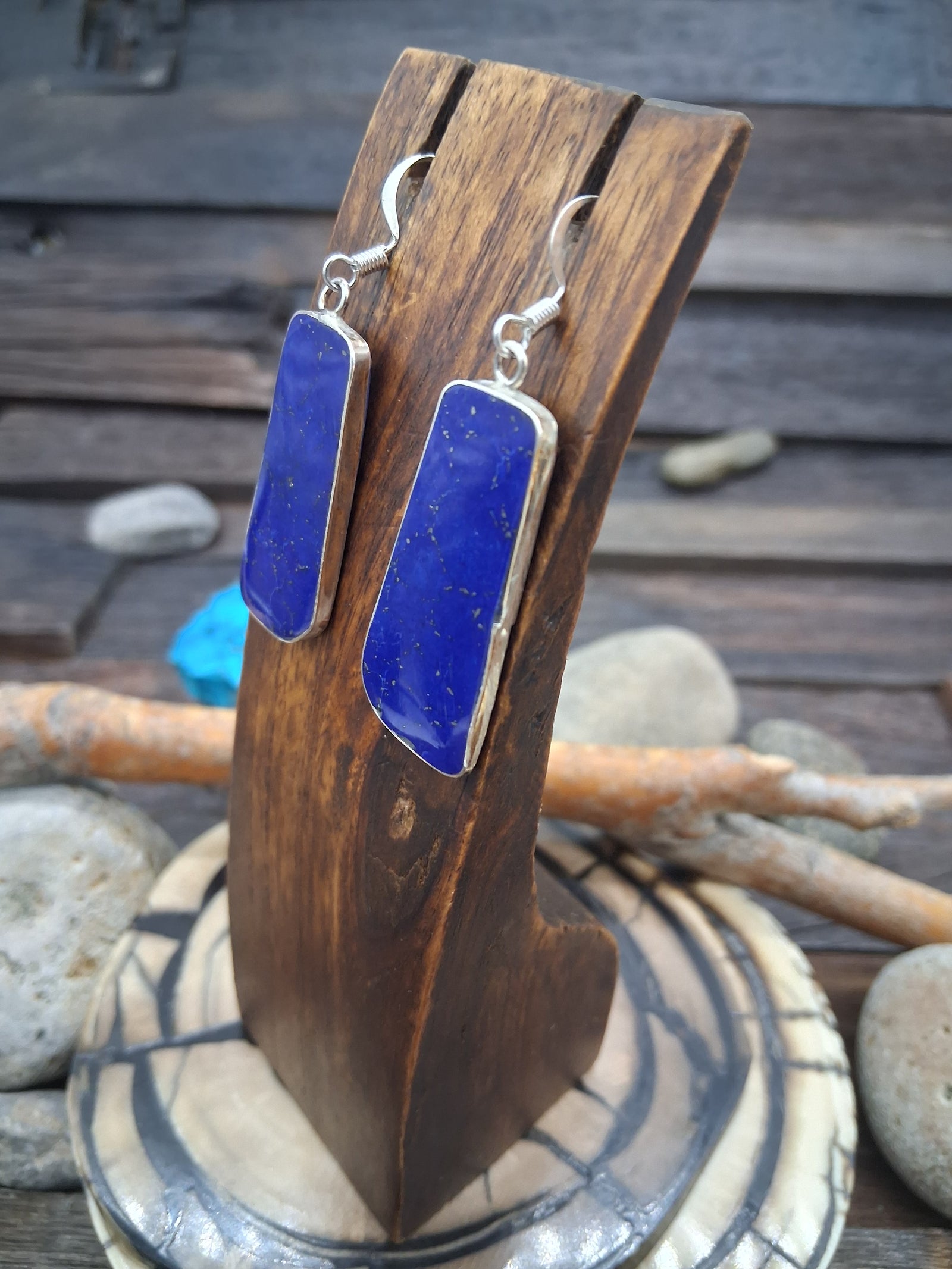 Lapis Lazuli Slab Earrings