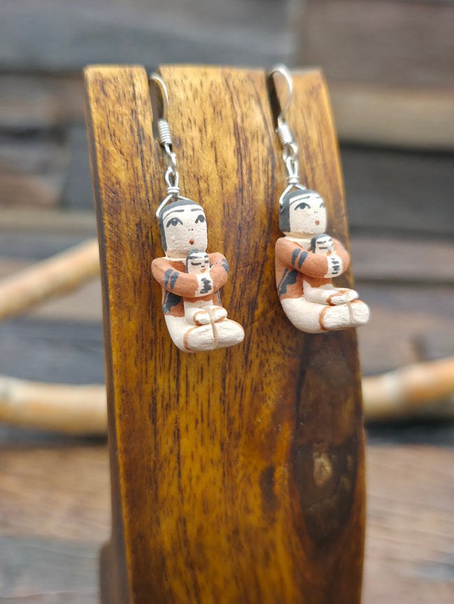 Clay Storyteller Earrings by Angel Bailon - Seated