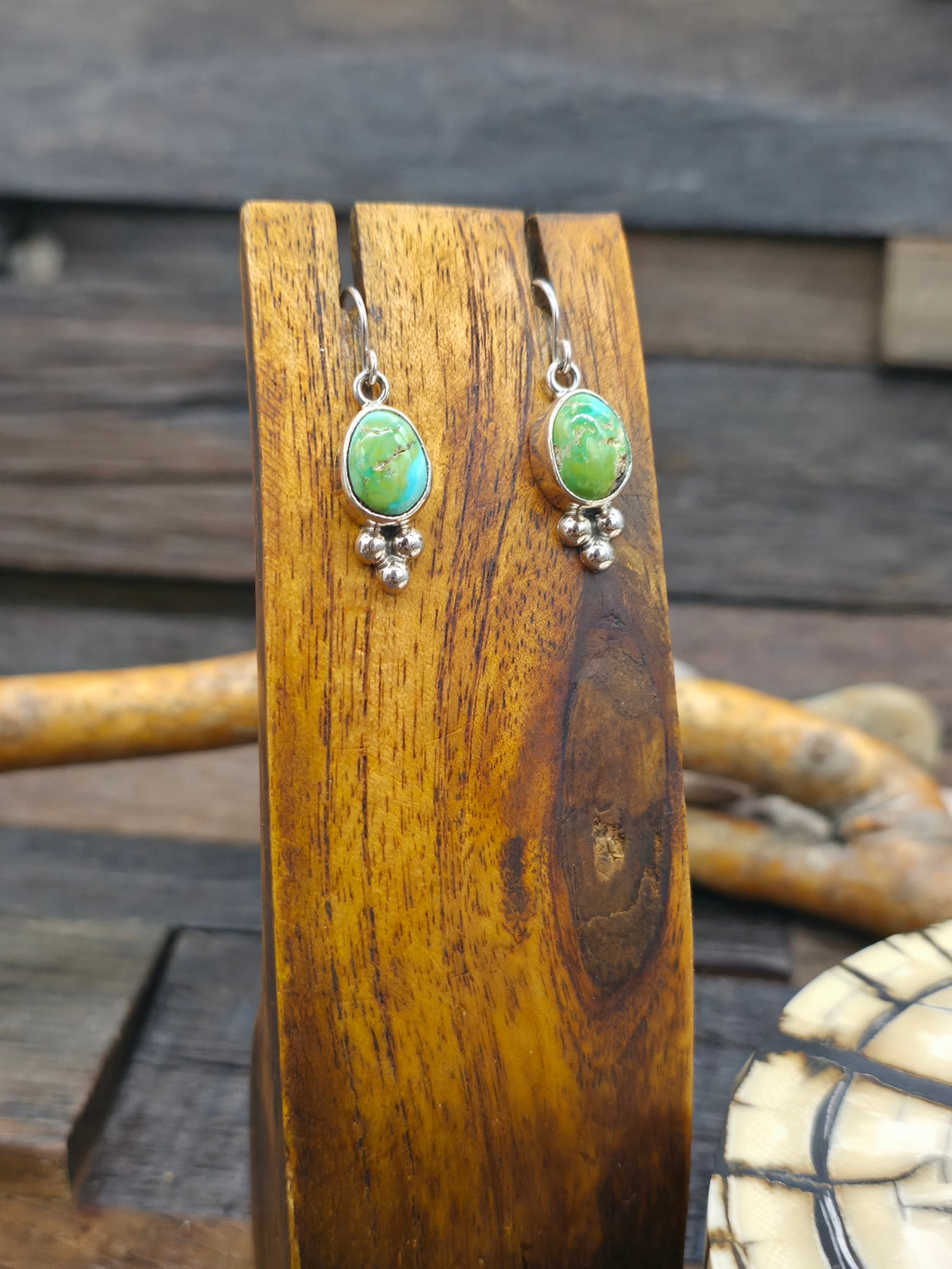 Sterling Silver Sonoran Gold Turquoise Hook Earrings - 1 1/4 in. by 3/8 in.