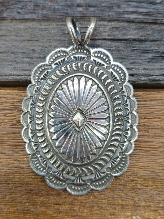 Stamped Sterling Silver Pendant by Sunshine Reeves