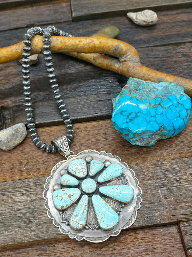 #8 Turquoise Necklace by Roland Dixson - 20 in.