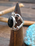 Cast Sterling Silver Onyx Ring by Kevin Yazzie - Size 8