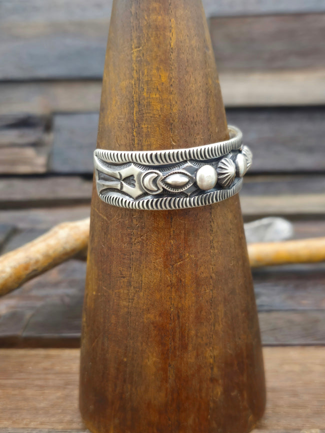 Stamped Sterling Silver Cuff by Roland Dixson - 6 1/2 in.