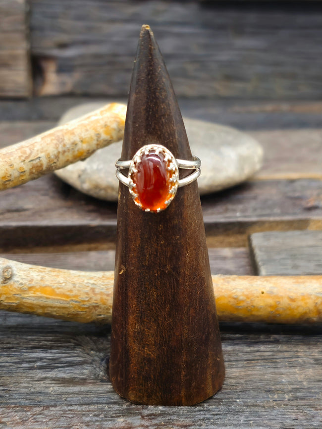 Sterling Silver Amber Ring by Jeff Lucio Size 9