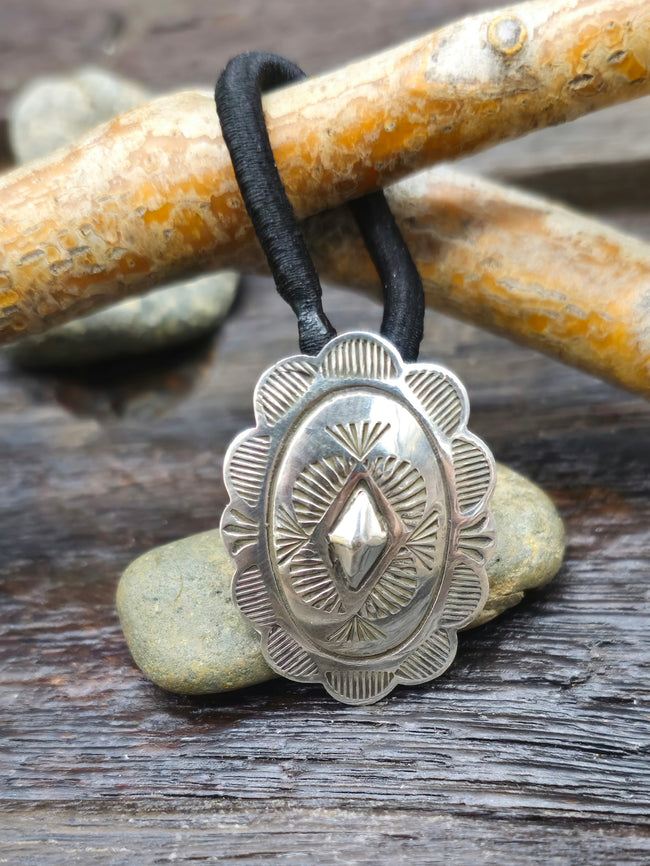 Oval Sterling Silver Hair Tie by Bertha Begay