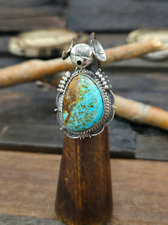 Royston Turquoise Sterling Silver Ring by Bennie Ration - Size 7