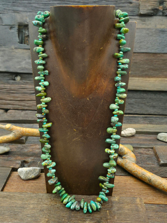 Green Turquoise Bead Necklace - 25 in.