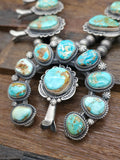 Sterling Silver Turquoise Squash Blossom Necklace by Ronald Tom - 26 in.