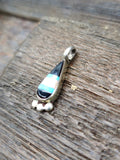 Vintage/Estate Sterling Silver Mini Teardrop Inlay Pendant