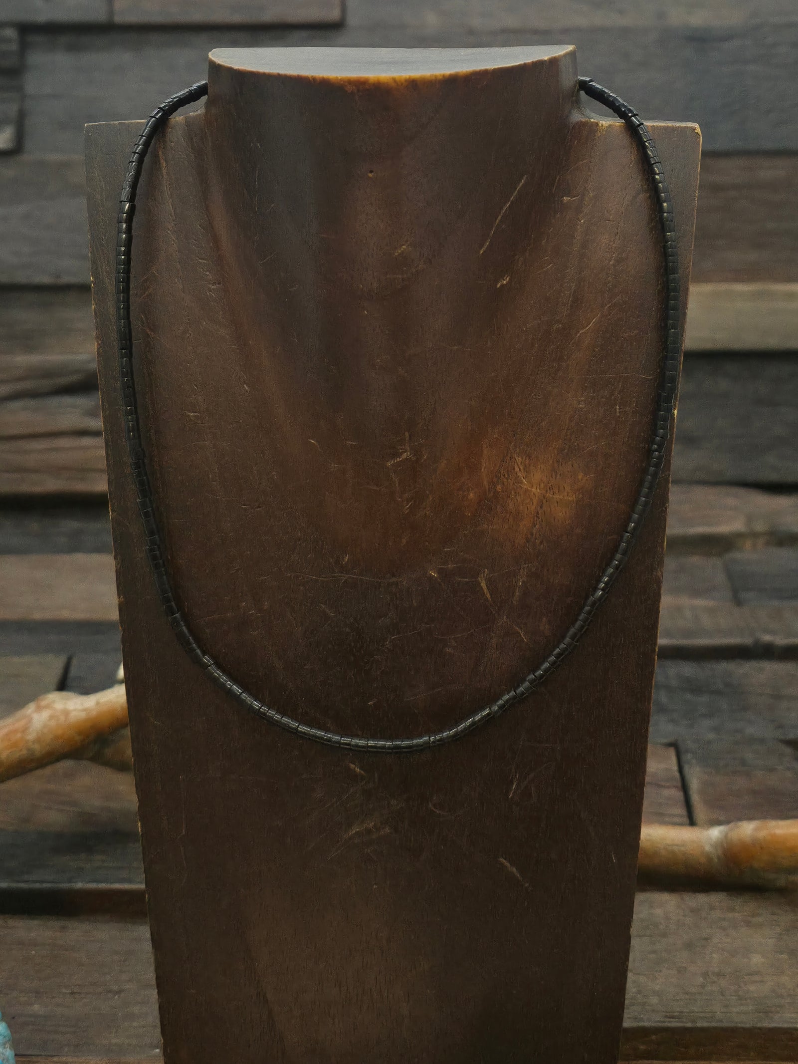 Jet Heishi Choker Necklace - 17 in.