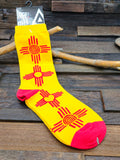 Yellow and Red Zia Socks - Medium