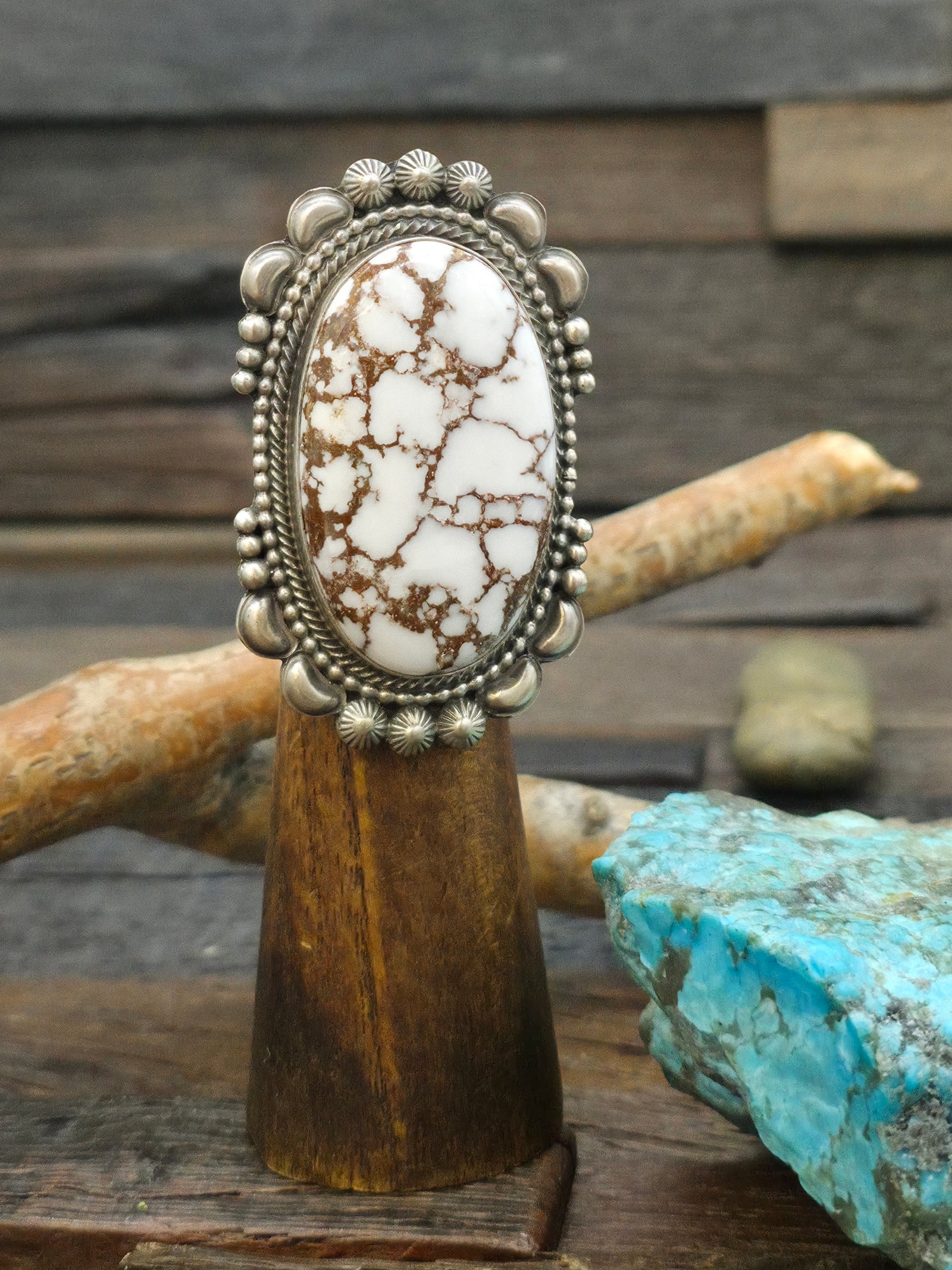 Repousse Sterling Silver Wild Horse Ring by Tom Lewis - Size 6