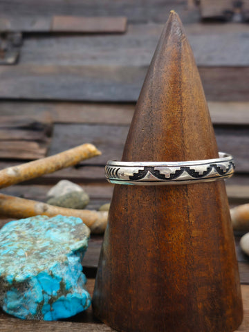 Sterling Silver Wave Cuff with Turquoise