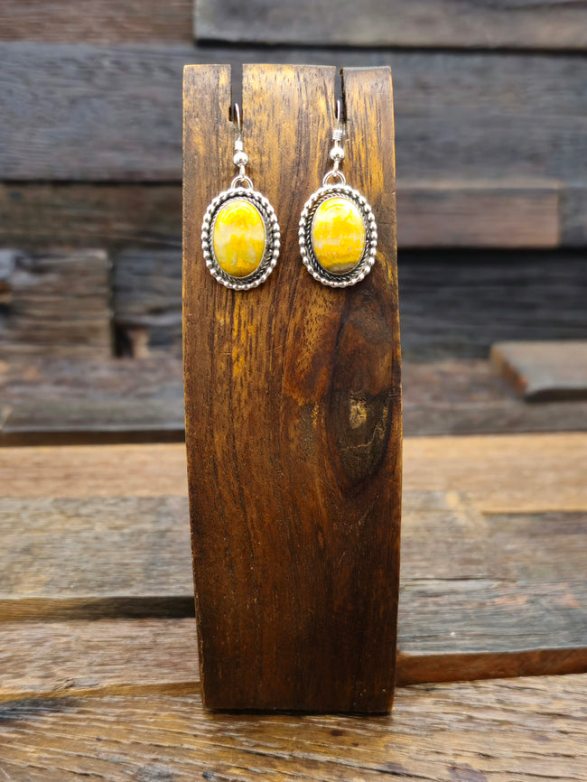 Oval Bumblebee Jasper Earrings