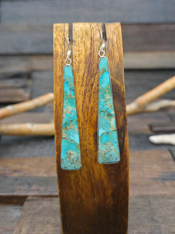 Stamped Sterling Silver Golden Hills Turquoise Cuff Bracelet by Genevive Francisco - 6 in. with Gap