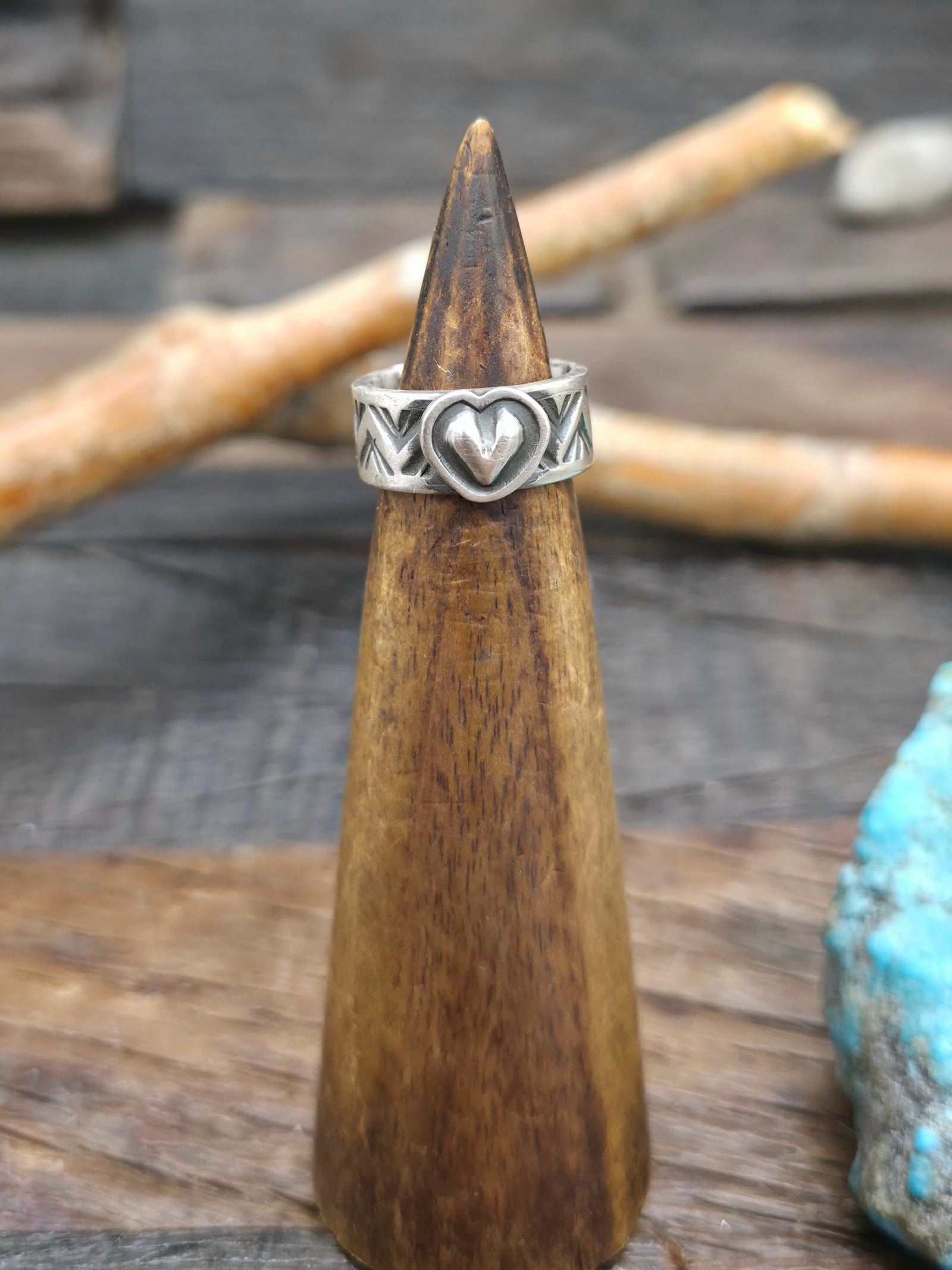 Stamped Sterling Silver Heart Ring by Bo Reeves - Size 6