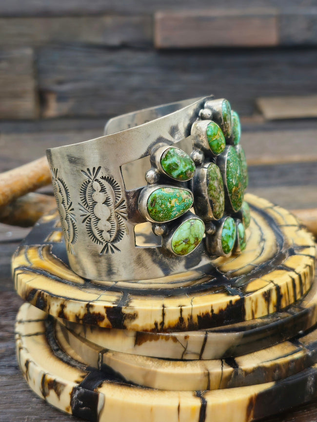 Wide Sonoran Cluster Bracelet by B. Johnson 7 1/2 in.