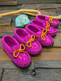 Bastien Infant Beaded Moccasins - Pink