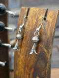 Sterling Silver and Onyx Squash Blossom Necklace and Earring Set by Phil Garcia - 20 in.
