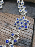 Sterling Silver Faceted Lapis Necklace by Dillion Cheama - 21 in. with 2 1/2 in. Drop