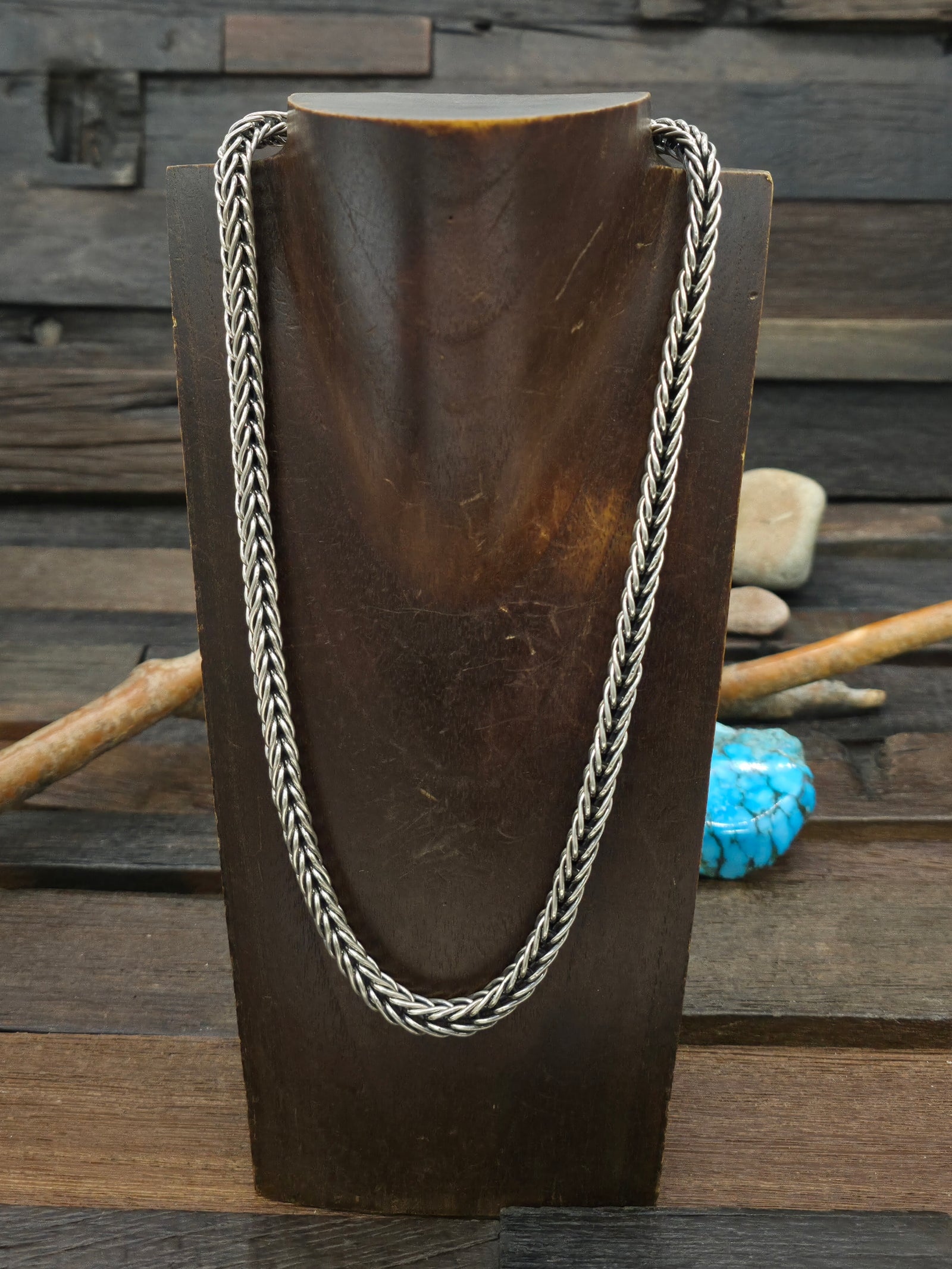 Heavy Duty Handmade Sterling Silver Chain by Steve Arviso - 21 in.