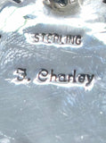 Sterling Silver and White Buffalo Kachina Pendant by F. Charley