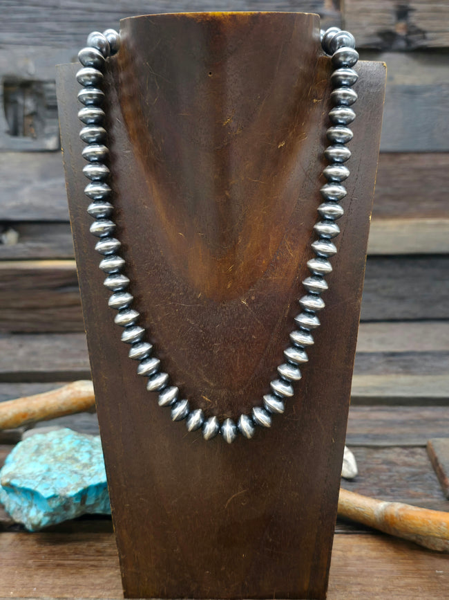 Sterling Silver Saucer Bead Necklace by Michelle Jameson - 18 in 10 mm. Bead
