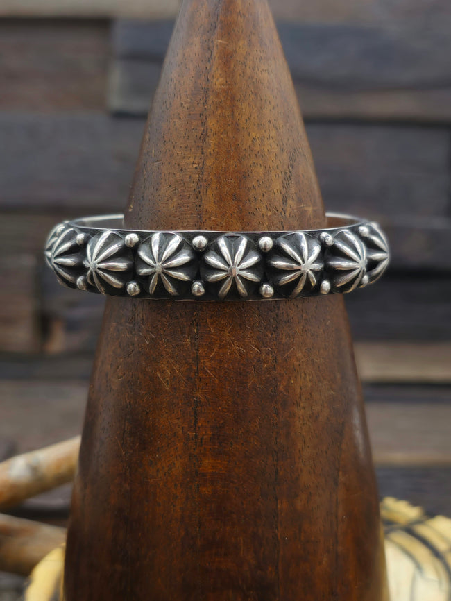 Oxidized Sterling Silver Repousse Cuff by Happy Piazzo 6 1/4 in.