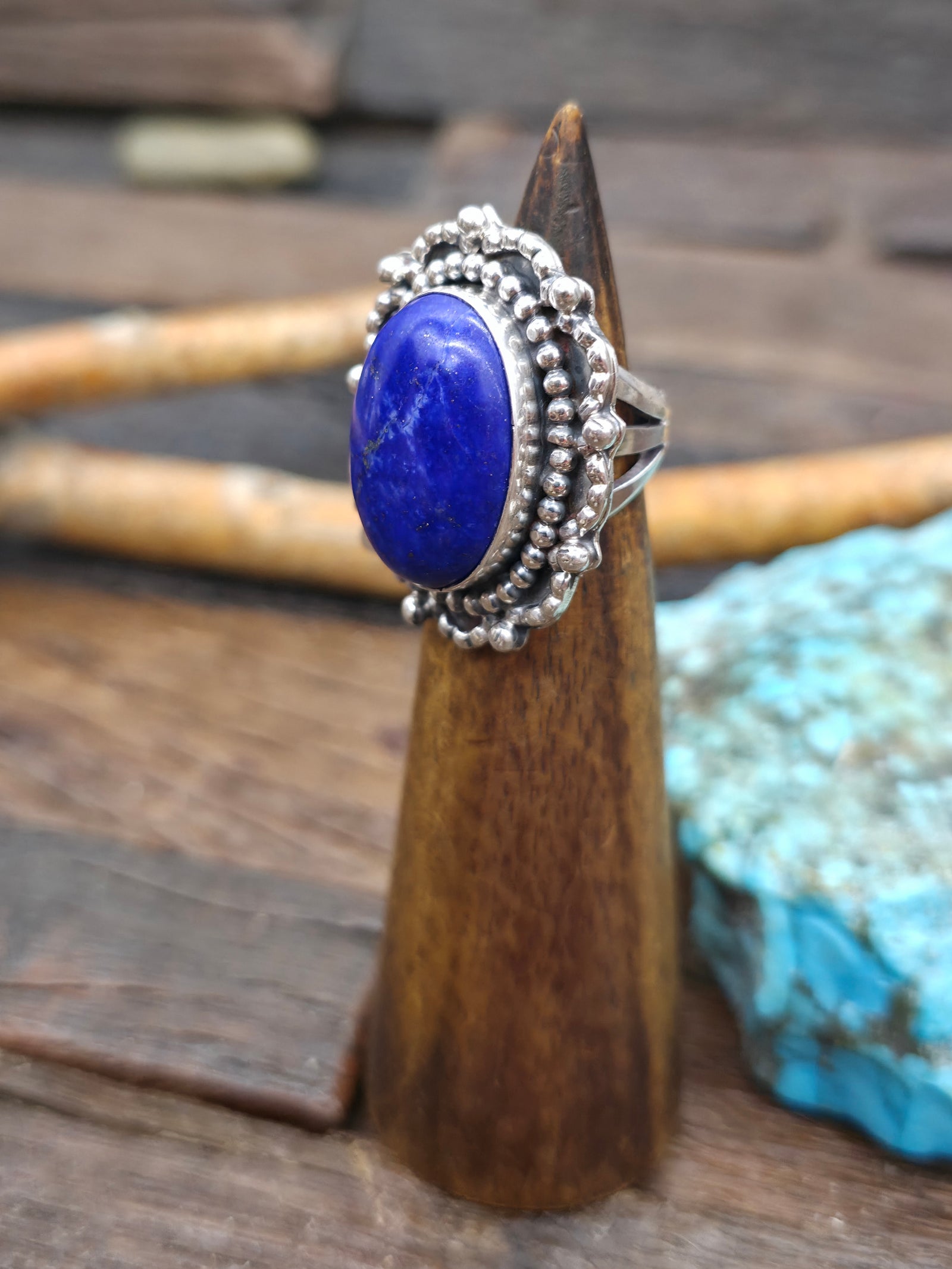 Sterling Silver Lapis Lazuli Ring by Rosella Paxson - Size 6 1/2