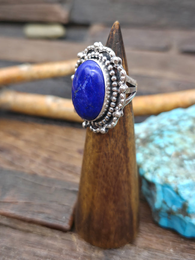 Sterling Silver Lapis Lazuli Ring by Rosella Paxson - Size 6 1/2
