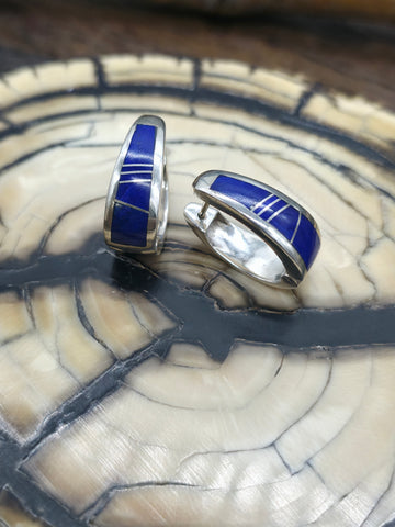 Oval Stamped Sterling Silver Concha Earrings - 3/4 in. by 5/8 in.