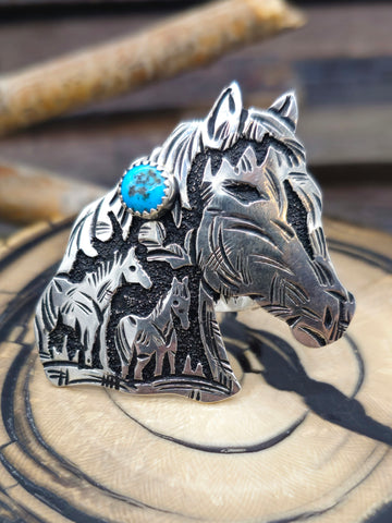 Turquoise Ring by Benny Benally Size 9.5