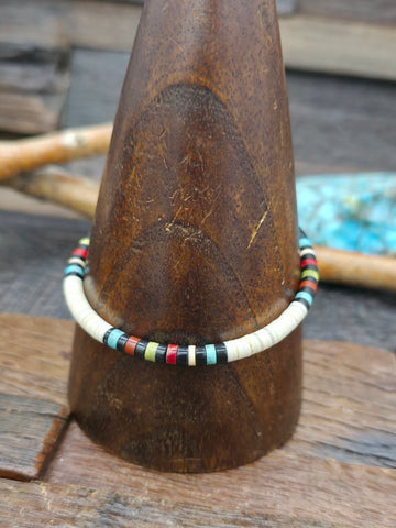 Sterling Silver, Green Turquoise, and Spiny Wrap Bracelet - Fits Most