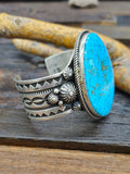 Kingman Turquoise Sterling Silver Cuff by Albert Jake - 6 1/2 in.