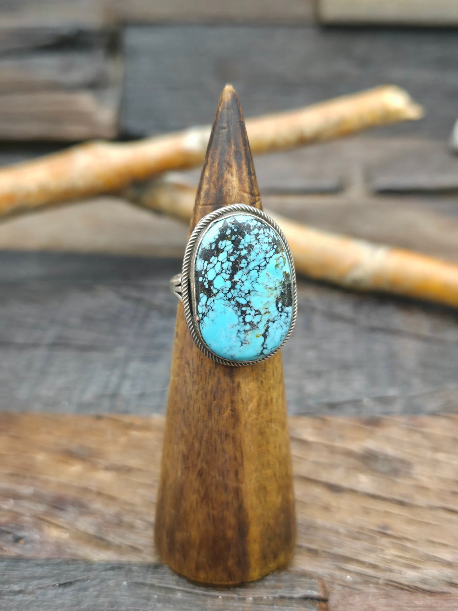 Sterling Silver Turquoise Ring by Richard Jim - Size 10