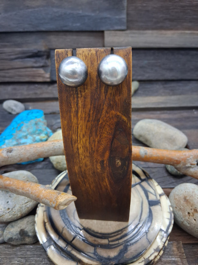 Sterling Silver Pillow Bead Earrings