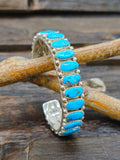 Vintage/Estate Sterling Silver Turquoise Cuff - 6 1/2 in.