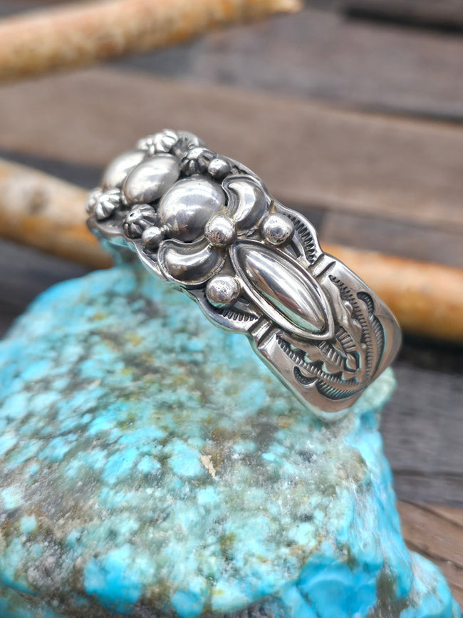 Stamped Sterling Silver Cuff by J. Delgarito - 6 3/4 in. with Gap